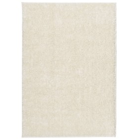 vidaXL Teppich ISTAN Hochflor Glänzend Creme 140x200 cm