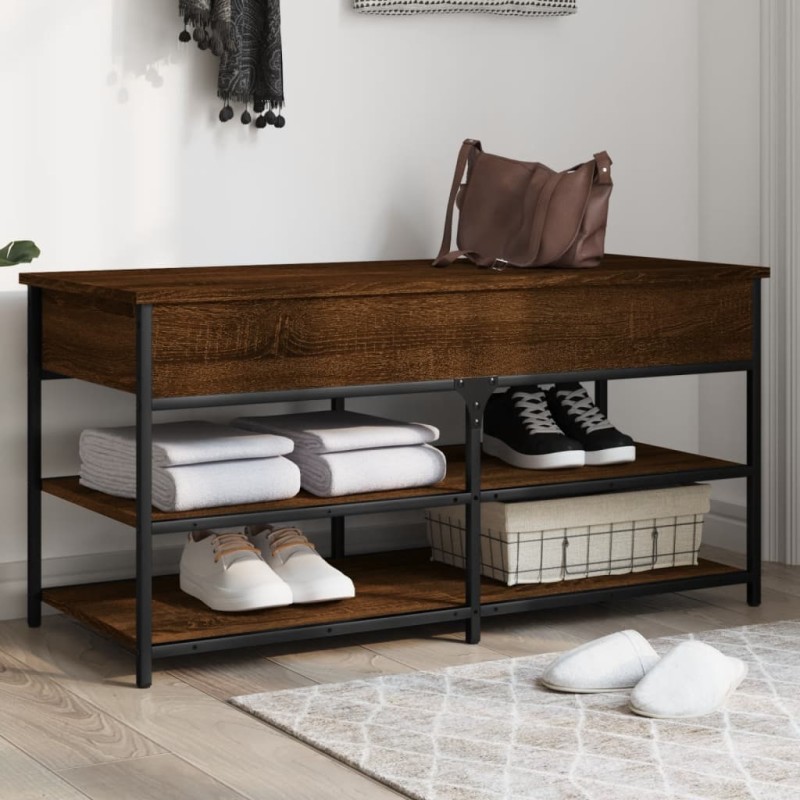 vidaXL Schuhbank Braun Eichen-Optik 100x42,5x50 cm Holzwerkstoff vidaXL Schuhbank Braun Eichen-Optik 100x42,5x50 cm Holzwerkstoff