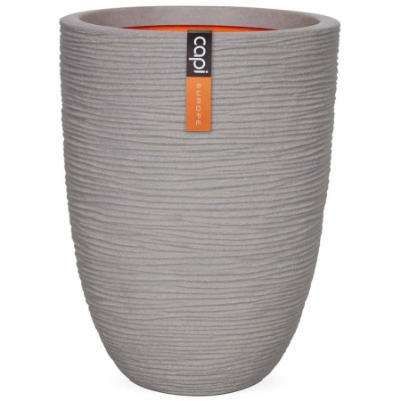 Capi Blumenkübel Nature Rib Elegant Niedrig 36x47 cm Grau PKGRR782