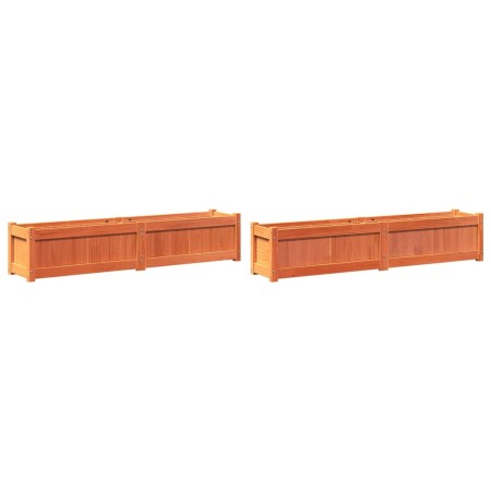 vidaXL Pflanzkübel 2 Stk. Wachsbraun Massivholz Kiefer
