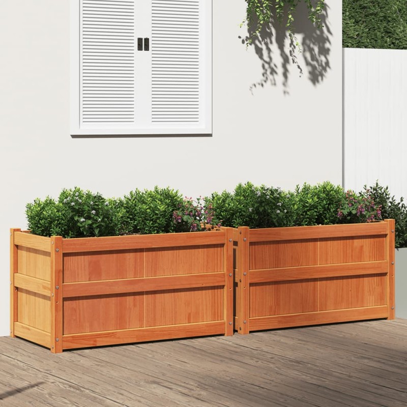 vidaXL Pflanzkübel 2 Stk. Wachsbraun Massivholz Kiefer vidaXL Pflanzkübel 2 Stk. Wachsbraun Massivholz Kiefer