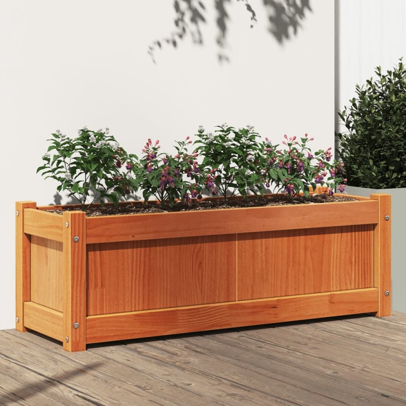 vidaXL Pflanzkübel Wachsbraun 90x31x31 cm Massivholz Kiefer vidaXL Pflanzkübel Wachsbraun 90x31x31 cm Massivholz Kiefer