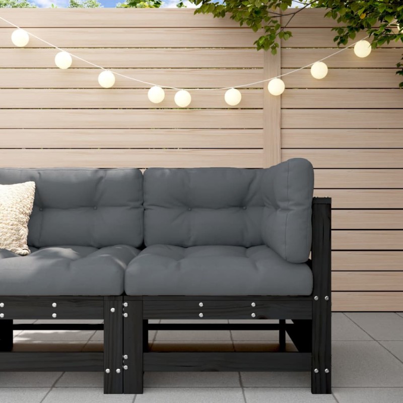 vidaXL Garten-Ecksofa Schwarz Massivholz Kiefer vidaXL Garten-Ecksofa Schwarz Massivholz Kiefer