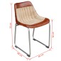 vidaXL Esszimmerstühle 2 Stk. Braun und Beige Echtleder und Canvas vidaXL Esszimmerstühle 2 Stk. Braun und Beige Echtleder und Canvas