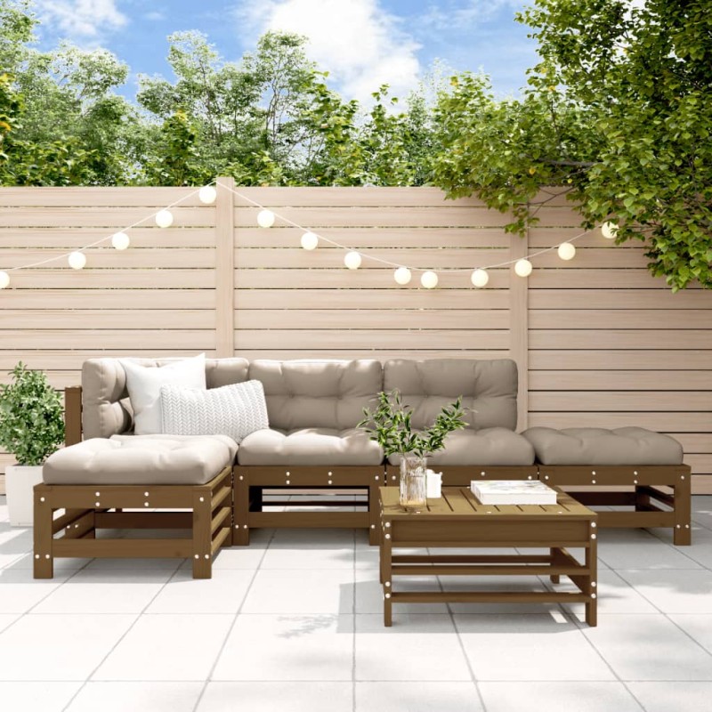 vidaXL 6-tlg. Garten-Lounge-Set Honigbraun Massivholz Kiefer vidaXL 6-tlg. Garten-Lounge-Set Honigbraun Massivholz Kiefer