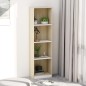 vidaXL Bücherregal 4 Fächer Weiß Sonoma-Eiche 40x24x142 Holzwerkstoff vidaXL Bücherregal 4 Fächer Weiß Sonoma-Eiche 40x24x142 Holzwerkstoff
