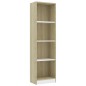 vidaXL Bücherregal 4 Fächer Weiß Sonoma-Eiche 40x24x142 Holzwerkstoff vidaXL Bücherregal 4 Fächer Weiß Sonoma-Eiche 40x24x142 Holzwerkstoff