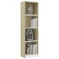 vidaXL Bücherregal 4 Fächer Weiß Sonoma-Eiche 40x24x142 Holzwerkstoff vidaXL Bücherregal 4 Fächer Weiß Sonoma-Eiche 40x24x142 Holzwerkstoff