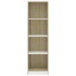 vidaXL Bücherregal 4 Fächer Weiß Sonoma-Eiche 40x24x142 Holzwerkstoff vidaXL Bücherregal 4 Fächer Weiß Sonoma-Eiche 40x24x142 Holzwerkstoff