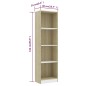 vidaXL Bücherregal 4 Fächer Weiß Sonoma-Eiche 40x24x142 Holzwerkstoff vidaXL Bücherregal 4 Fächer Weiß Sonoma-Eiche 40x24x142 Holzwerkstoff