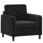 vidaXL Sessel mit Hocker Schwarz 60 cm Samt vidaXL Sessel mit Hocker Schwarz 60 cm Samt