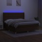 vidaXL Boxspringbett mit Matratze & LED Dunkelbraun 160x200 cm Stoff vidaXL Boxspringbett mit Matratze & LED Dunkelbraun 160x200 cm Stoff