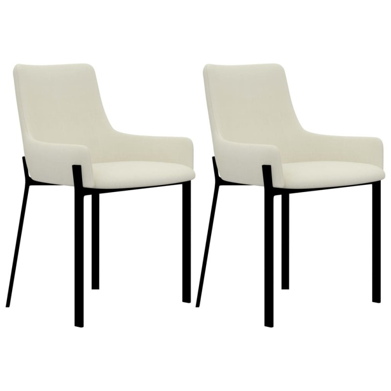 vidaXL Esszimmerstühle 2 Stk. Creme Stoff vidaXL Esszimmerstühle 2 Stk. Creme Stoff