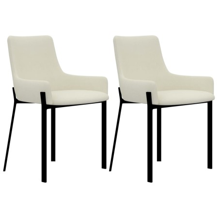 vidaXL Esszimmerstühle 2 Stk. Creme Stoff