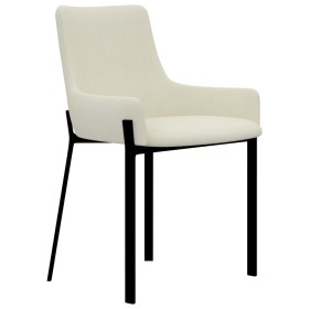 vidaXL Esszimmerstühle 2 Stk. Creme Stoff