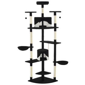 vidaXL Katzen-Kratzbaum mit Sisal-Kratzsäulen 203 cm Schwarz und Weiß
