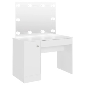 vidaXL Schminktisch mit LED-Beleuchtung 110x55x145 cm MDF Weiß