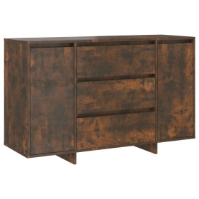 vidaXL Sideboard mit 3 Schubladen Räuchereiche 120x41x75 cm