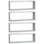 vidaXL Wandregale 4 Stk. Grau Sonoma 80x15x26,5 cm Holzwerkstoff