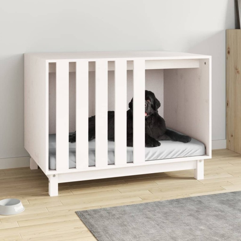 vidaXL Hundehütte Weiß 90x60x67 cm Massivholz Kiefer vidaXL Hundehütte Weiß 90x60x67 cm Massivholz Kiefer