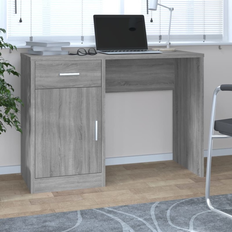 vidaXL Schreibtisch mit Stauraum Grau Sonoma 100x40x73 cm vidaXL Schreibtisch mit Stauraum Grau Sonoma 100x40x73 cm