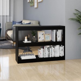 vidaXL Bücherregal Raumteiler Schwarz 100x30x71,5 cm Massivholz Kiefer