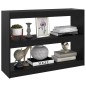 vidaXL Bücherregal Raumteiler Schwarz 100x30x71,5 cm Massivholz Kiefer vidaXL Bücherregal Raumteiler Schwarz 100x30x71,5 cm Massivholz Kiefer