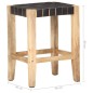 vidaXL Barhocker 2 Stk. Schwarz Echtleder Massivholz Mango 46x36x60 cm vidaXL Barhocker 2 Stk. Schwarz Echtleder Massivholz Mango 46x36x60 cm