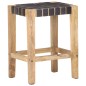 vidaXL Barhocker 2 Stk. Schwarz Echtleder Massivholz Mango 46x36x60 cm vidaXL Barhocker 2 Stk. Schwarz Echtleder Massivholz Mango 46x36x60 cm
