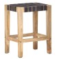 vidaXL Barhocker 2 Stk. Schwarz Echtleder Massivholz Mango 46x36x60 cm vidaXL Barhocker 2 Stk. Schwarz Echtleder Massivholz Mango 46x36x60 cm