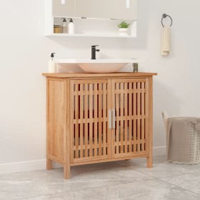 vidaXL Waschbeckenunterschrank 66x29x61,5 cm Massivholz Nussbaum