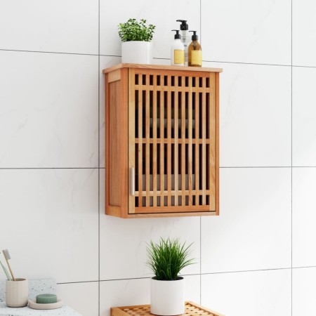 vidaXL Wand-Badschrank 42x23x60 cm Massivholz Nussbaum