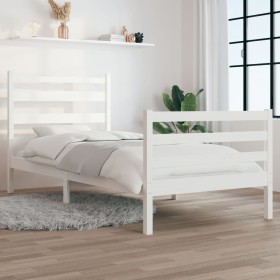 vidaXL Massivholzbett Kiefer 100x200 cm Weiß
