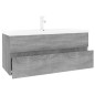 vidaXL Waschbeckenschrank mit Einbaubecken Grau Sonoma Holzwerkstoff vidaXL Waschbeckenschrank mit Einbaubecken Grau Sonoma Holzwerkstoff