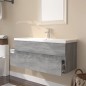 vidaXL Waschbeckenschrank mit Einbaubecken Grau Sonoma Holzwerkstoff vidaXL Waschbeckenschrank mit Einbaubecken Grau Sonoma Holzwerkstoff