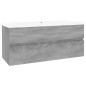 vidaXL Waschbeckenschrank mit Einbaubecken Grau Sonoma Holzwerkstoff vidaXL Waschbeckenschrank mit Einbaubecken Grau Sonoma Holzwerkstoff