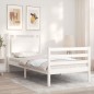 vidaXL Massivholzbett mit Kopfteil Weiß 100x200 cm vidaXL Massivholzbett mit Kopfteil Weiß 100x200 cm
