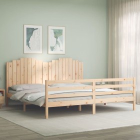 vidaXL Massivholzbett mit Kopfteil 200x200 cm