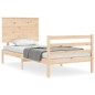vidaXL Massivholzbett mit Kopfteil 100x200 cm vidaXL Massivholzbett mit Kopfteil 100x200 cm