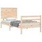 vidaXL Massivholzbett mit Kopfteil 100x200 cm vidaXL Massivholzbett mit Kopfteil 100x200 cm