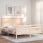 vidaXL Massivholzbett mit Kopfteil vidaXL Massivholzbett mit Kopfteil