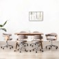 vidaXL Drehbare Esszimmerstühle 6 Stk. Taupe Bugholz und Stoff vidaXL Drehbare Esszimmerstühle 6 Stk. Taupe Bugholz und Stoff