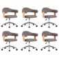 vidaXL Drehbare Esszimmerstühle 6 Stk. Taupe Bugholz und Stoff vidaXL Drehbare Esszimmerstühle 6 Stk. Taupe Bugholz und Stoff