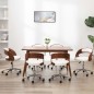 vidaXL Drehbare Esszimmerstühle 6 Stk. Weiß Bugholz und Kunstleder vidaXL Drehbare Esszimmerstühle 6 Stk. Weiß Bugholz und Kunstleder
