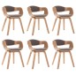 vidaXL Esszimmerstühle 6 Stk. Bugholz und Taupe Stoff vidaXL Esszimmerstühle 6 Stk. Bugholz und Taupe Stoff