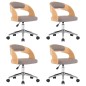 vidaXL Drehbare Esszimmerstühle 4 Stk. Taupe Bugholz und Stoff vidaXL Drehbare Esszimmerstühle 4 Stk. Taupe Bugholz und Stoff