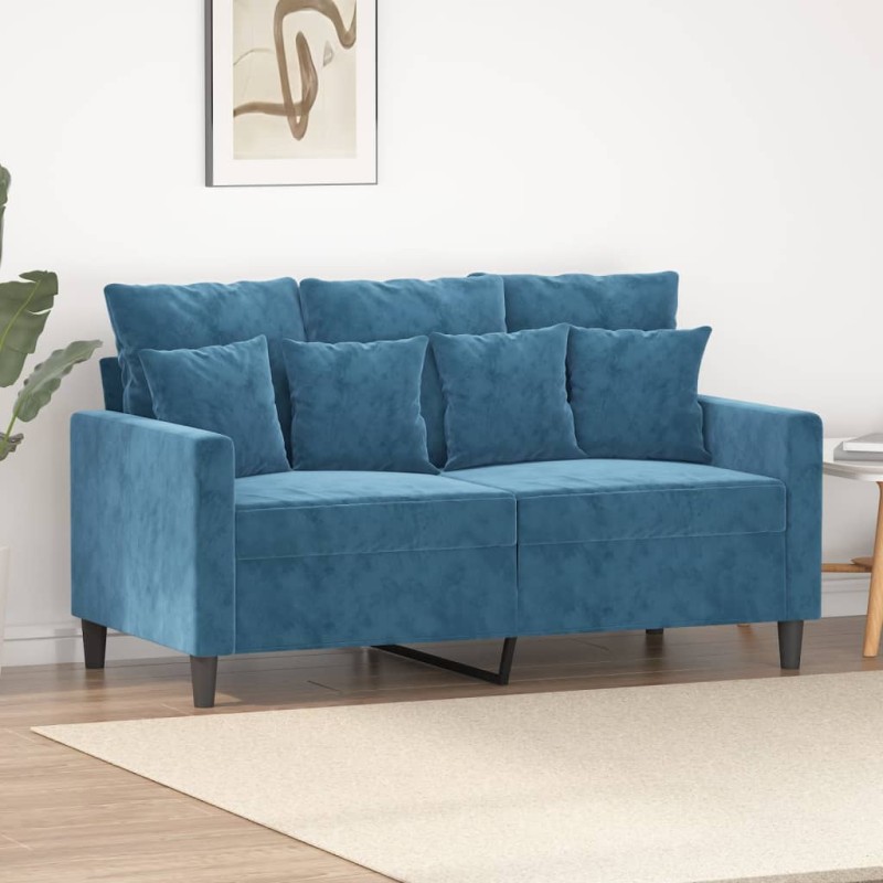 vidaXL 2-Sitzer-Sofa Blau 120 cm Samt vidaXL 2-Sitzer-Sofa Blau 120 cm Samt