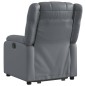 vidaXL Relaxsessel mit Aufstehhilfe Elektrisch Grau Kunstleder vidaXL Relaxsessel mit Aufstehhilfe Elektrisch Grau Kunstleder