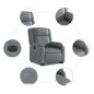 vidaXL Relaxsessel mit Aufstehhilfe Elektrisch Grau Kunstleder vidaXL Relaxsessel mit Aufstehhilfe Elektrisch Grau Kunstleder