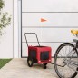 vidaXL Fahrradanhänger Hunde Rot und Schwarz Oxford-Gewebe & Eisen vidaXL Fahrradanhänger Hunde Rot und Schwarz Oxford-Gewebe & Eisen